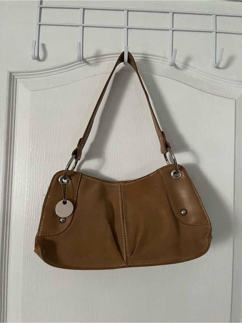 a.n.a Tan Leather Shoulder Bag with Silver Hardware